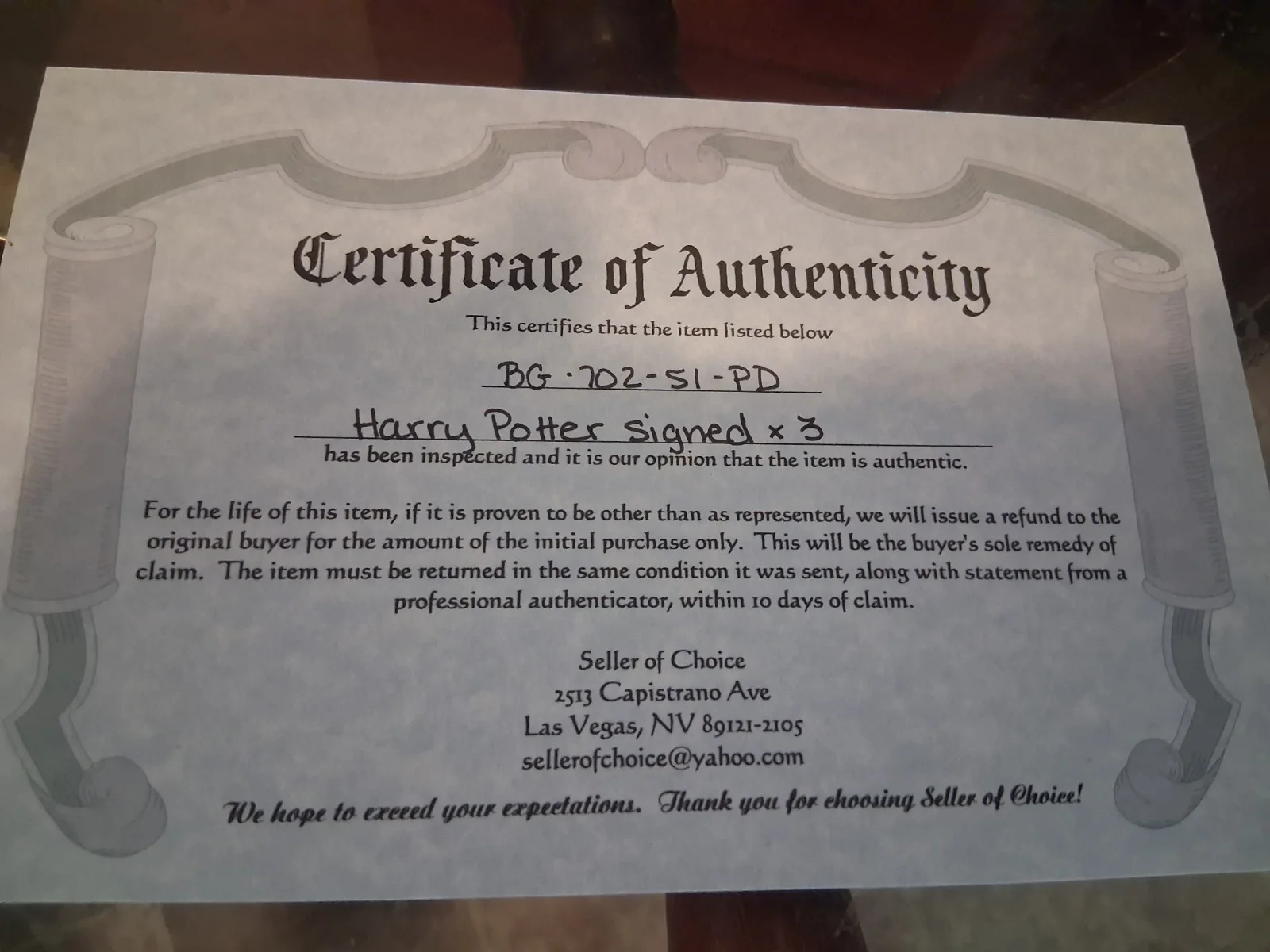 Cast — Harry Potter young Cast Signed by Three with COA. Superb!, image 5