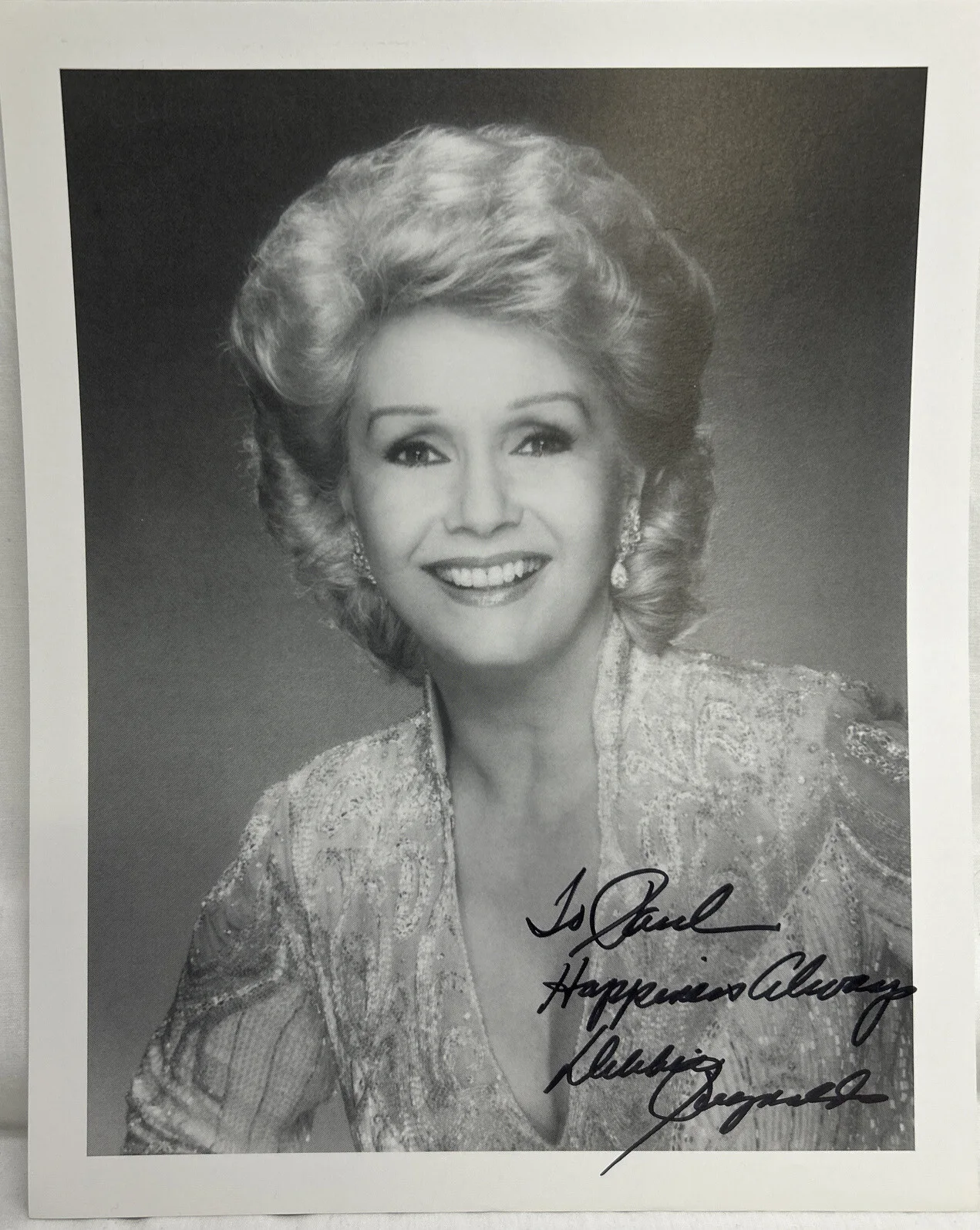 Debbie Reynolds — Debbie Reynolds Actress Black White 8x10 Photograph & Signed Index Card, image 2
