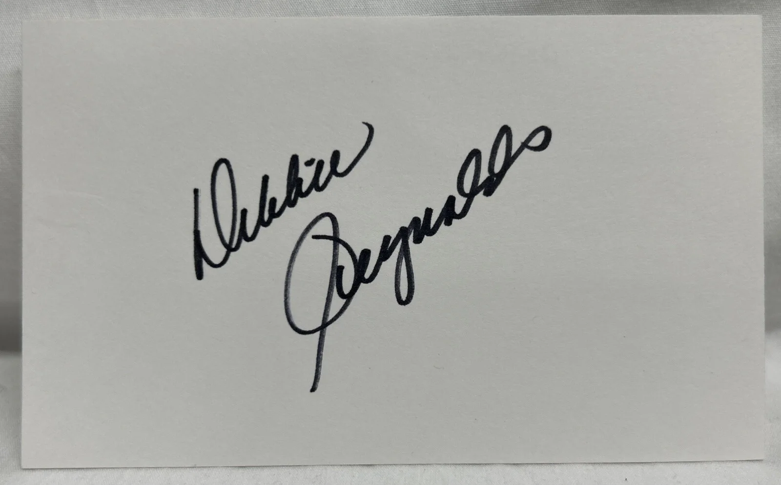 Debbie Reynolds — Debbie Reynolds Actress Black White 8x10 Photograph & Signed Index Card, image 4