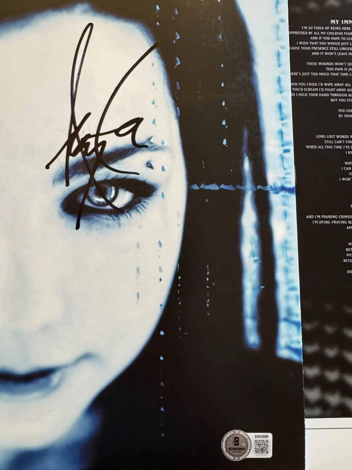 Amy Lee Signed Autographed Fallen Vinyl LP Evanescence Beckett Authenticated BAS, image 2