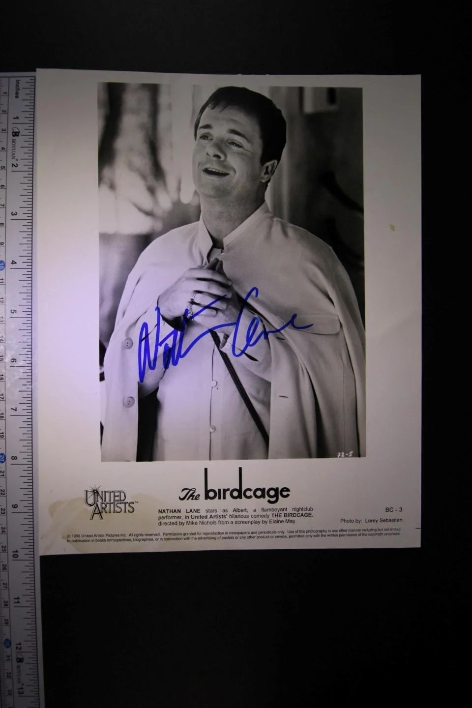 Nathan Lane — NATHAN LANE (THE BIRDCAGE~THE LION KING~IRONWEED) AUTOGRAPH PHOTO~