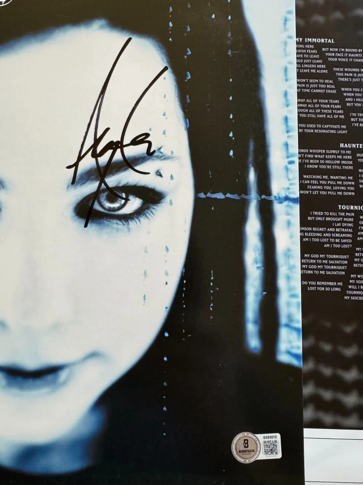 Amy Lee Signed Autographed Fallen Vinyl LP Evanescence Beckett Authenticated BAS, image 2