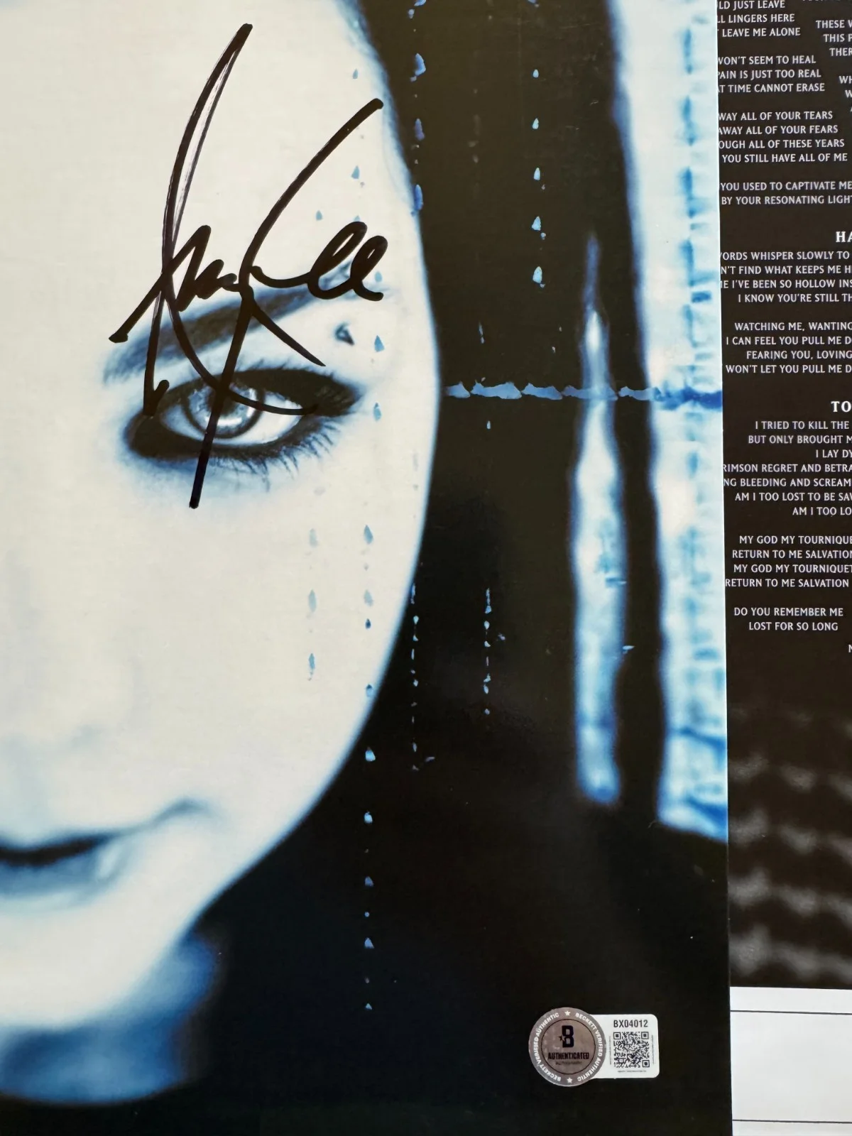 Amy Lee Signed Autographed Fallen Vinyl LP Evanescence Beckett Authenticated BAS, image 2