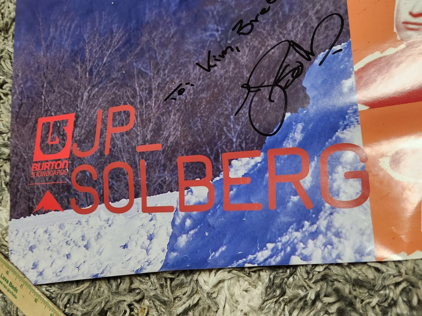 Signed Autographed Burton Snowboard Poster JP Solberg 26" X 19", изображение 4