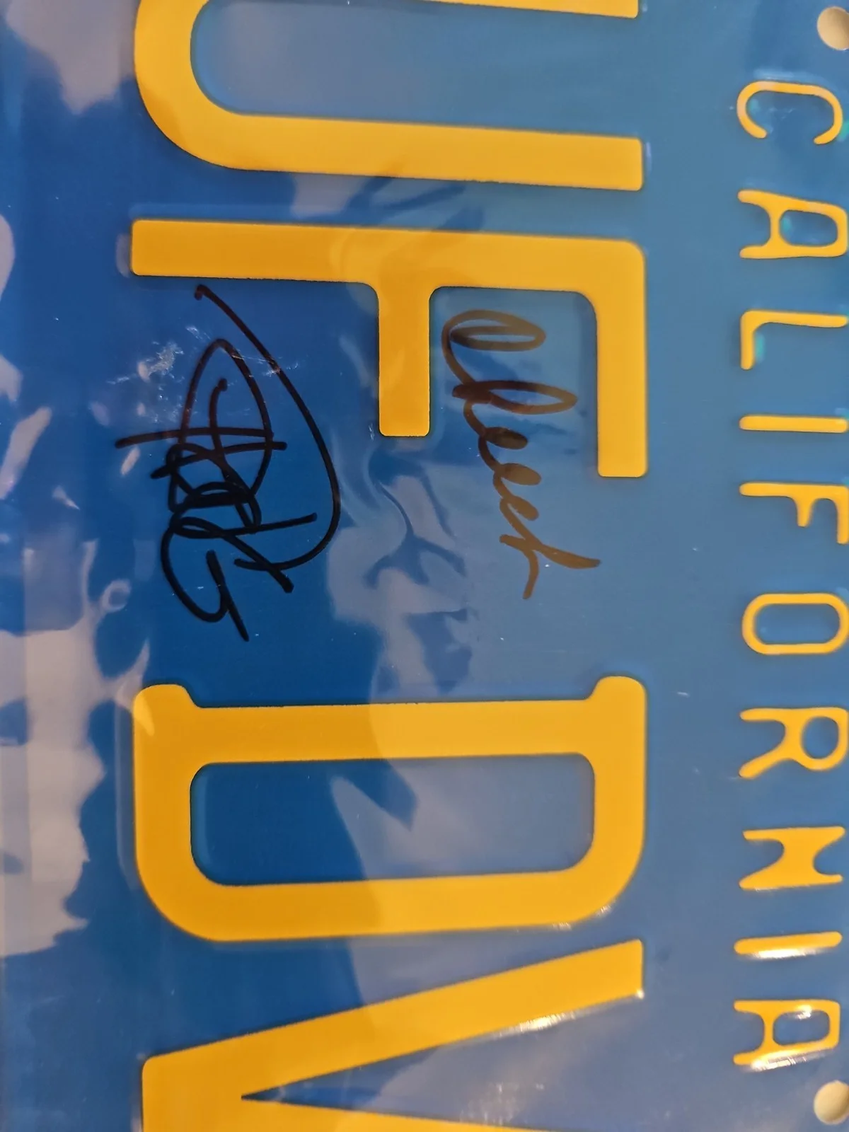 california license plate MUF DVR Autograph By Cheech & Chong Beckett..., изображение 2