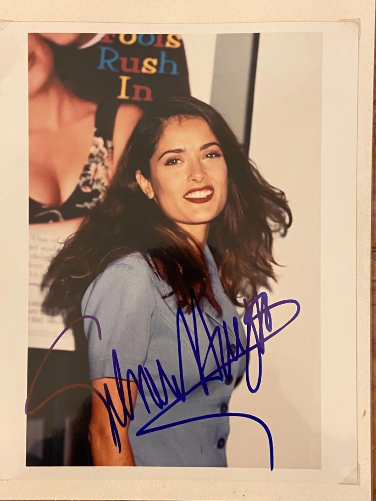Salma Hayek — Authentic Vintage Autographed Photo of Salma Hayek 8x10, COA Included