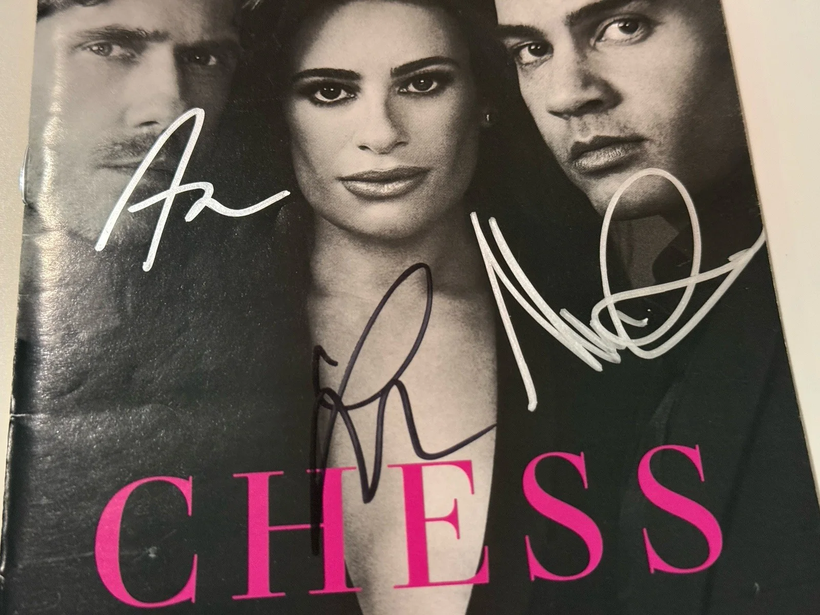 Lea Michele, Aaron Tveit, Nicholas Christopher — Chess signed Broadway Playbill Lea Michele Aaron Tveit Nicholas Christopher +1, image 3