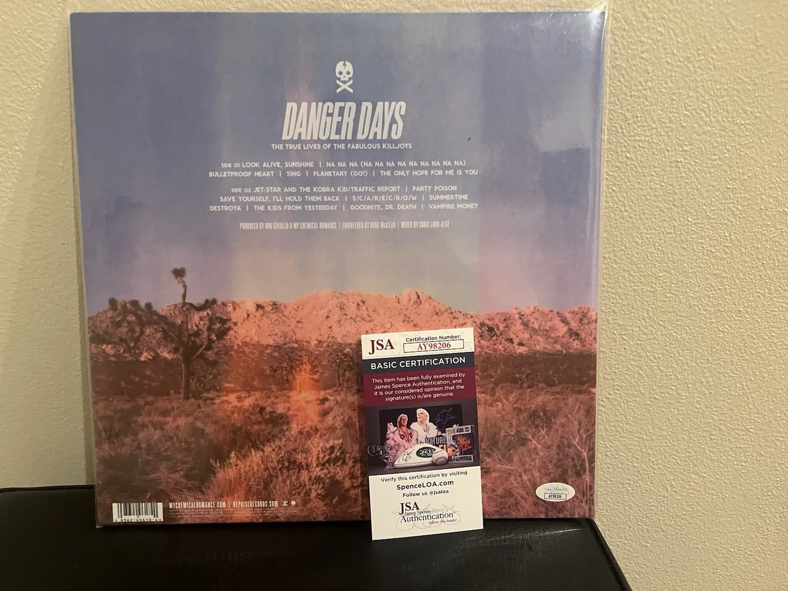 FRANK IERO SIGNED MY CHEMICAL ROMANCE DANGER DAYS VINYL RECORD ALBUM JSA COA, image 3
