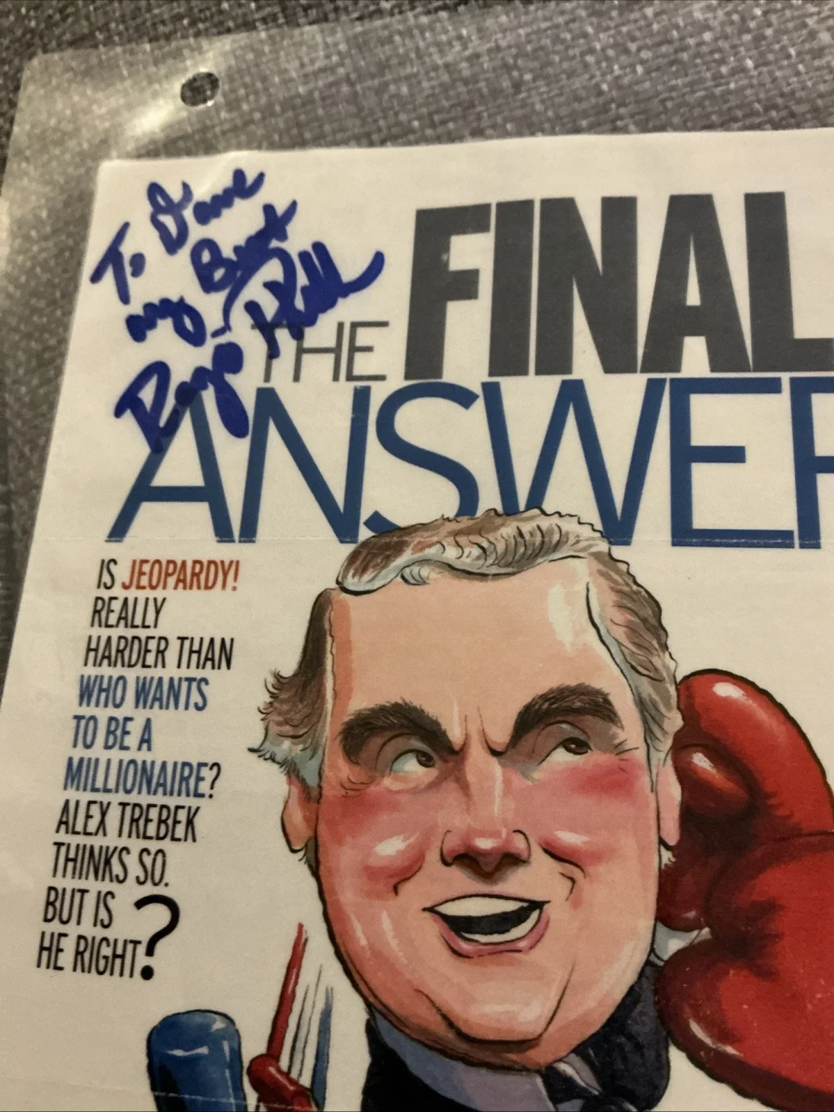 Alex Trebek Regis Philbin Autographed TV Guide, image 2