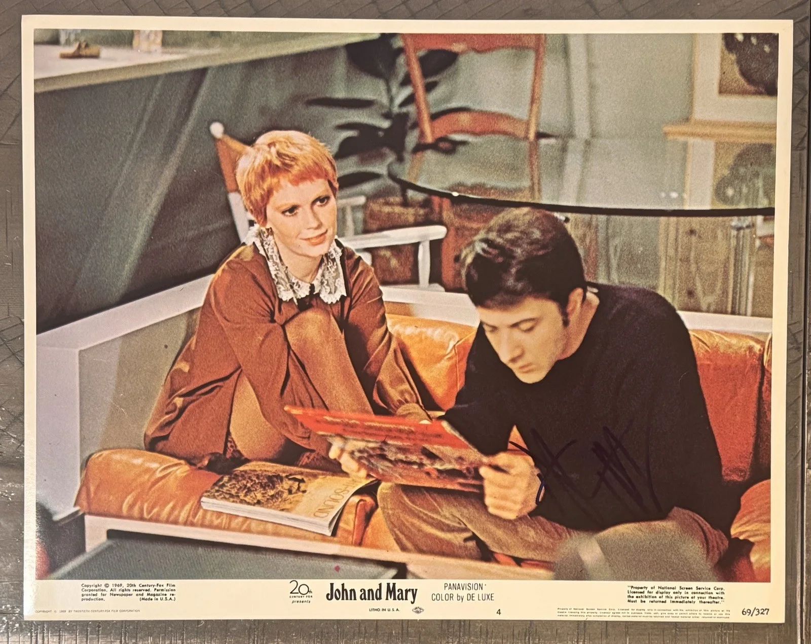 DUSTIN HOFFMAN SIGNED JOHN AND MARY AUTO AUTOGRAPH LOBBY CARD 11X14 PHOTO JSA, изображение 3