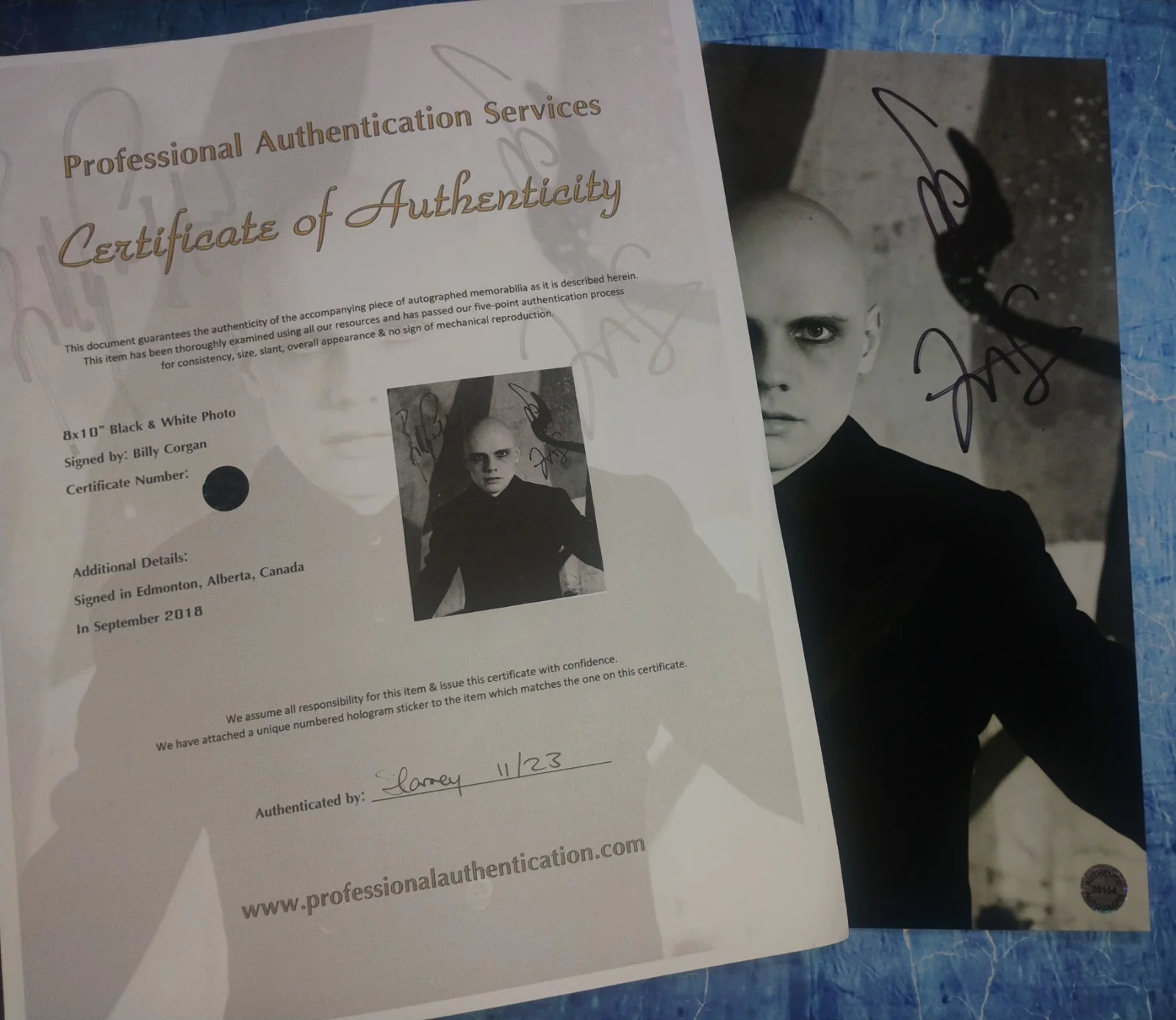 Billy Corgan Hand Signed Autograph 8x10 Photo COA Smashing Pumpkins NO US TARIFF, image 5