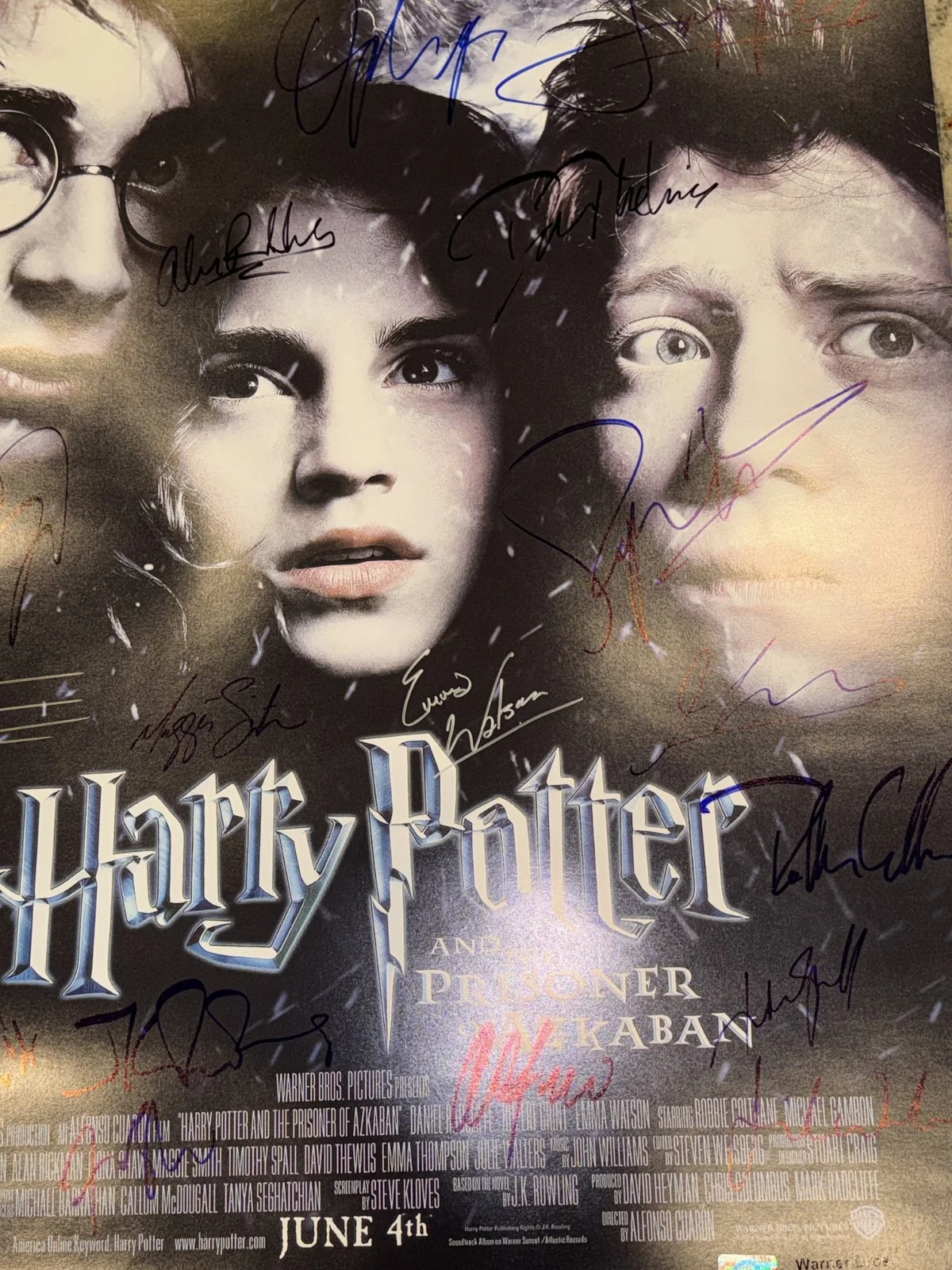 Harry Potter and the Prisoner of Azkaban Movie Poster Cast Signed COA Book Rare, изображение 4