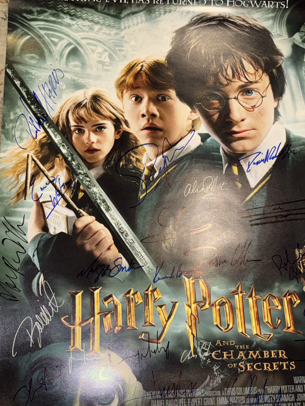 Harry Potter and the Chamber of Secrets Movie Poster Cast Signed COA Book Rare, изображение 2