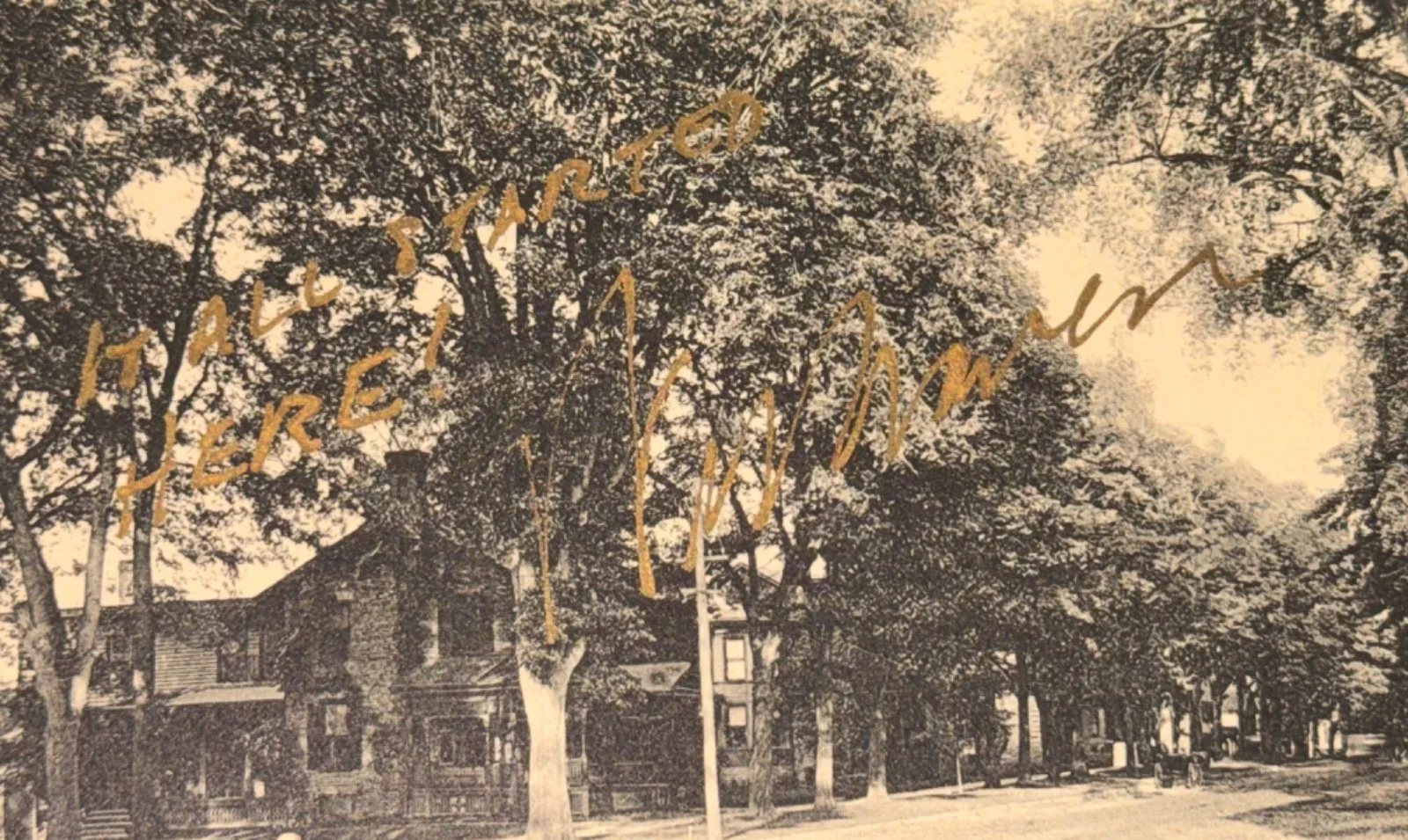 Signed Wes Craven Nightmare On Elm St Postcard "It Started Here" inscription PSA, image 2