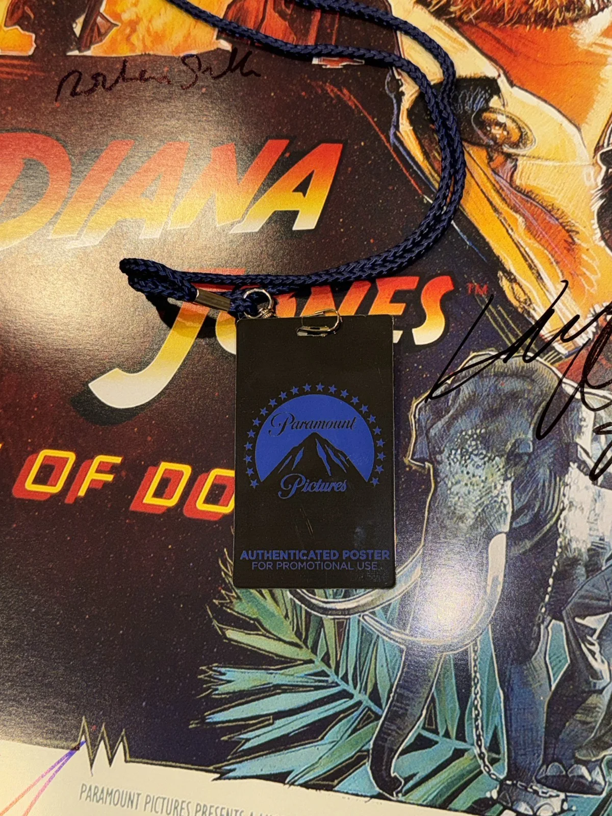Indiana Jones and the Temple of Doom Movie Poster Cast Signed Harrison Ford COA, изображение 2