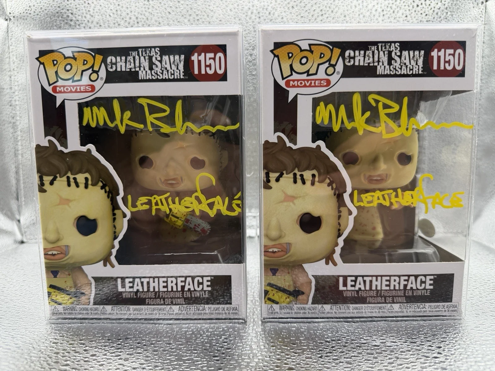Mark Burnham — Leatherface Funko Pop Signed Mark Burnham Autographed Horror JSA COA Lot Of 2