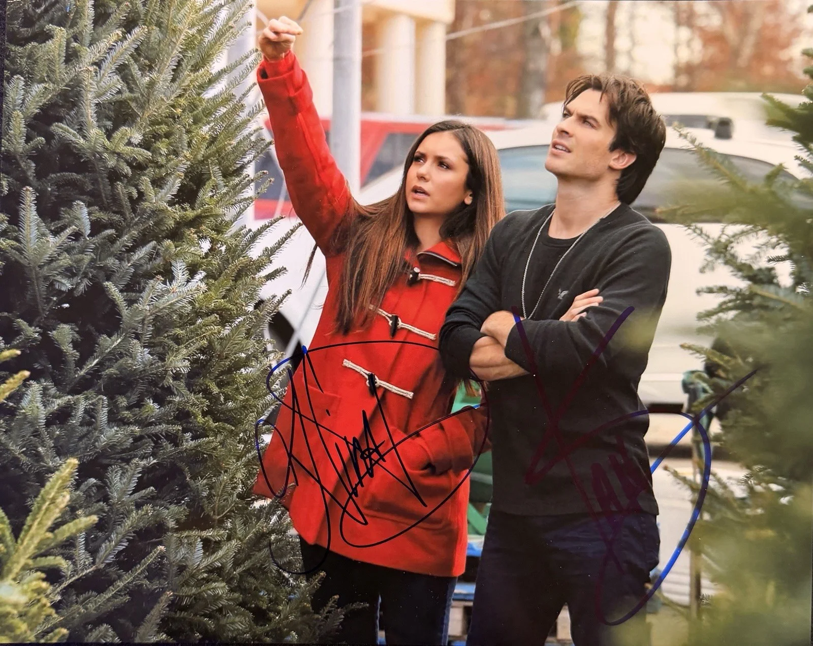 Nina Dobrev and Ian Somerhalder — Nina Dobrev Ian Somerhalder hand signed autographed 8x10 Photo /Hologram COA