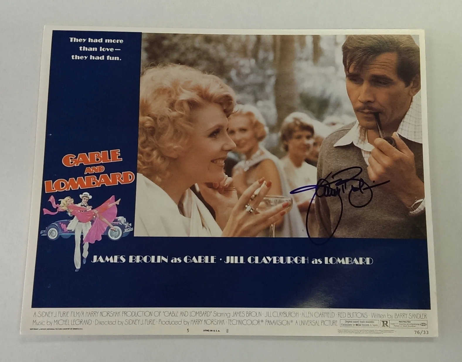 James Brolin — James Brolin Signed Gable And Lombard Lobby Card 11X14 Photo JSA Certificate, image 3