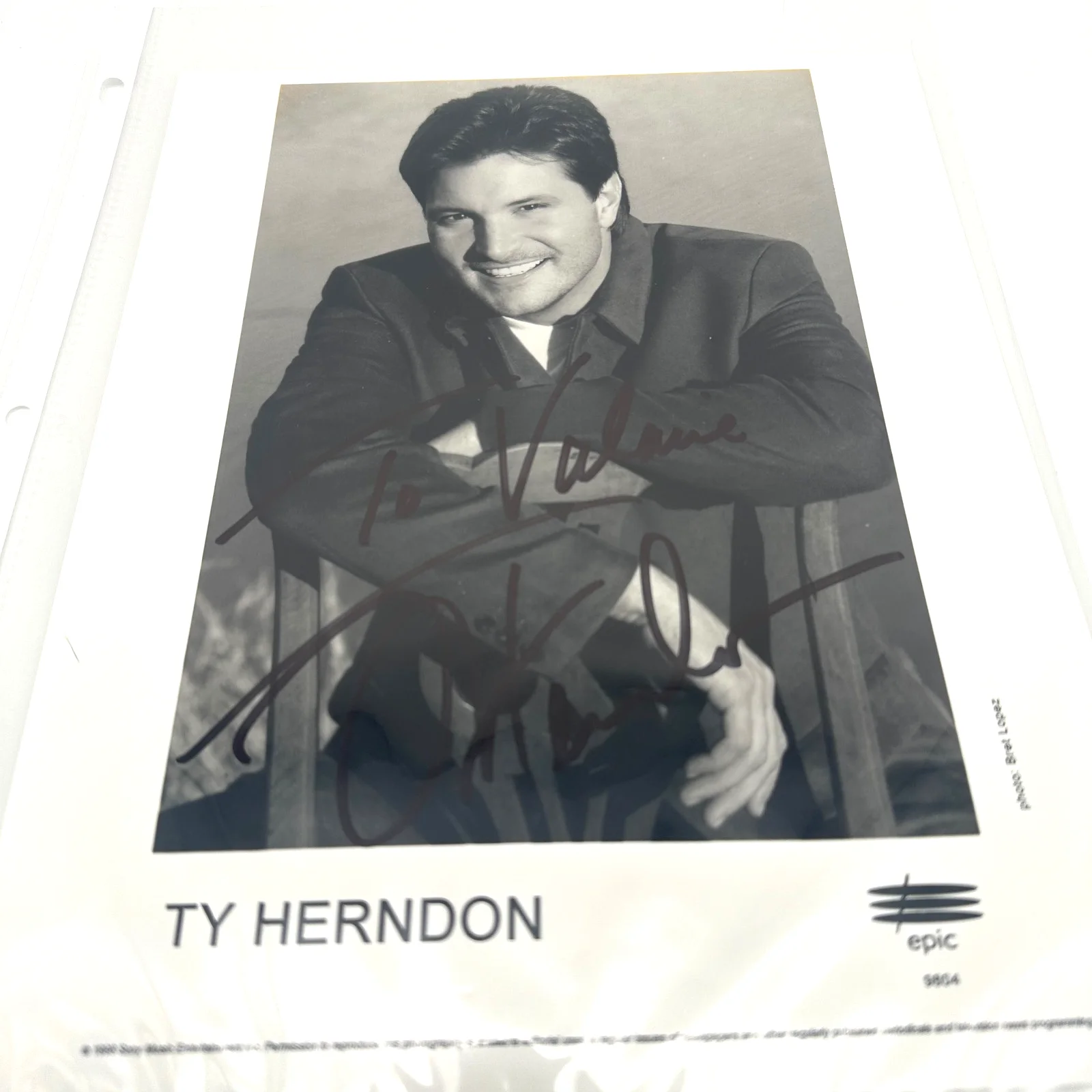 Ty Herndon Signed Epic Nashville Black & White Promo Photo (1999) [CS1], изображение 2