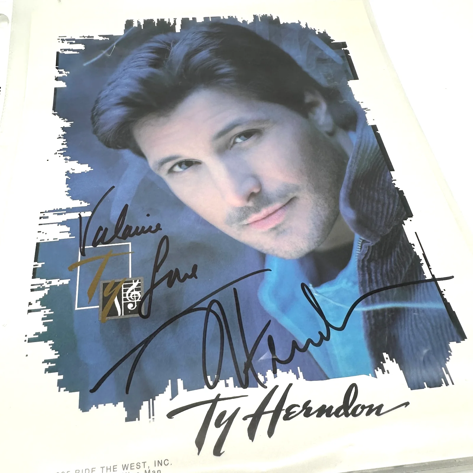 Ty Herndon Signed 1995 Ride The West Promo Photo w/ Backstage Pass [CS1], image 2