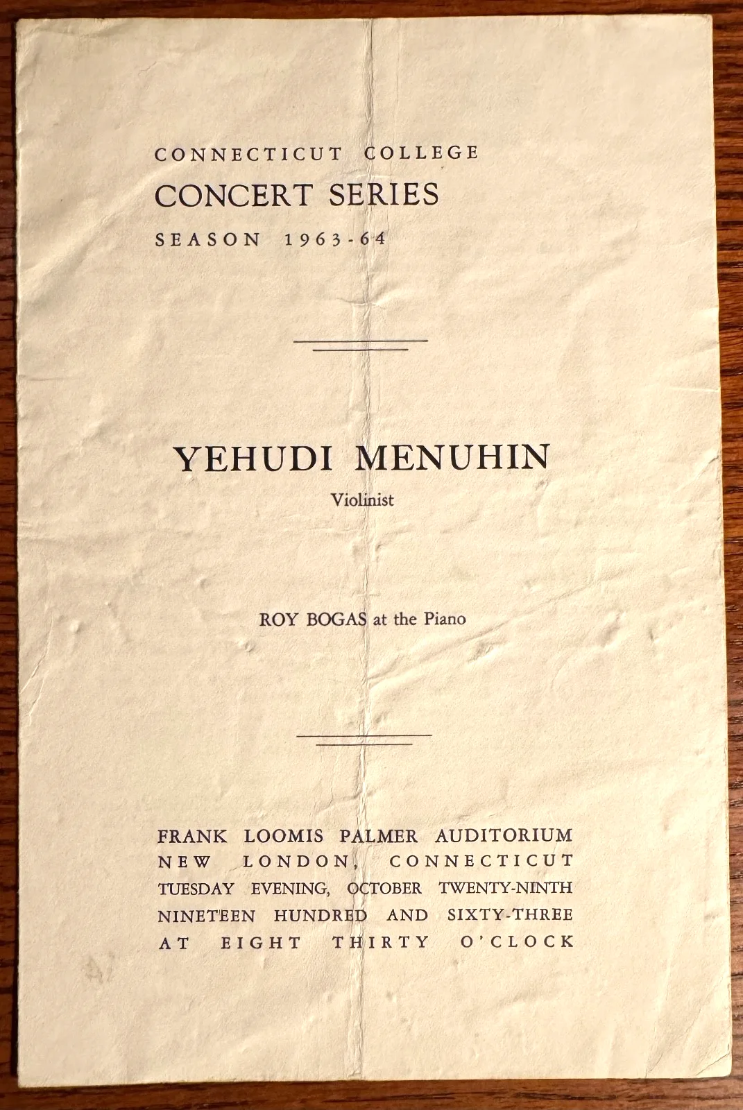 YEHUDI MENUHIN autographed program violinist signed, image 2
