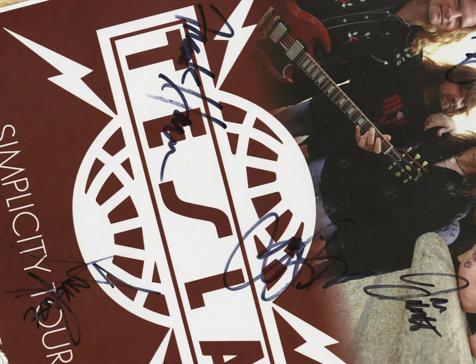 Tesla autographed gig poster Dave Rude, Troy Luccketta, Frank Hannon, изображение 2