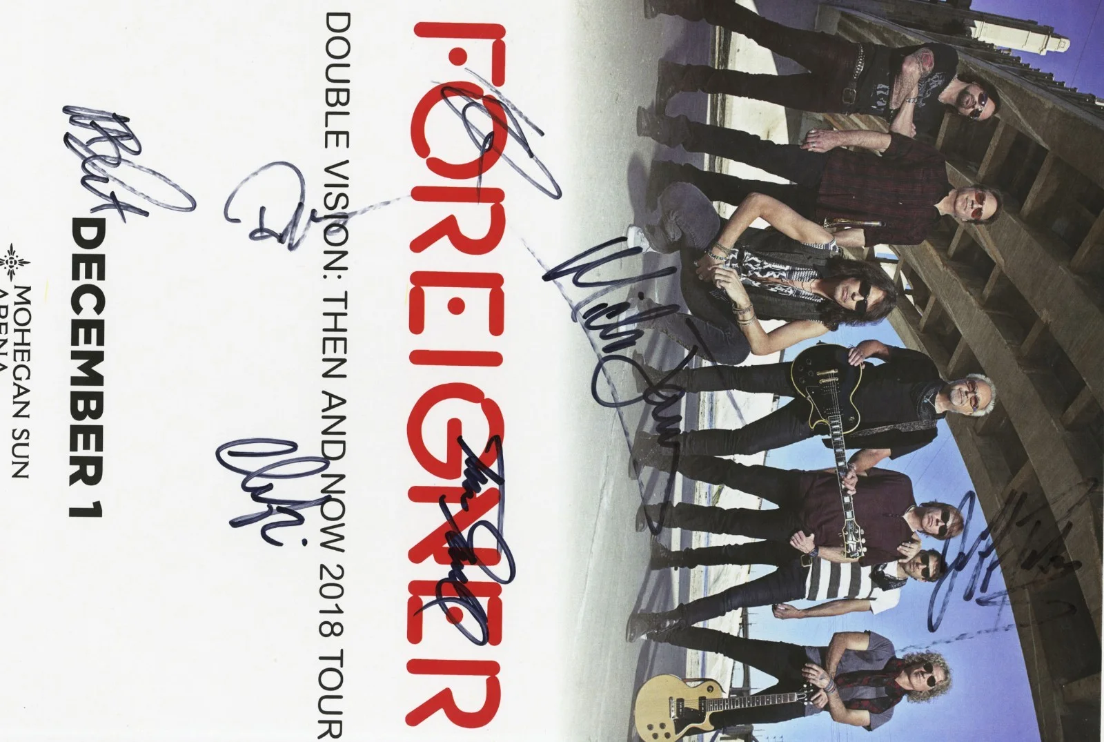 Foreigner autographed gig poster Michael Bluestein, Bruce Watson, Kelly Hansen, изображение 2
