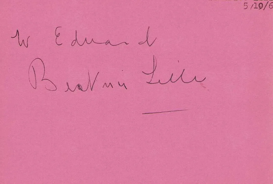 Beatrice Lillie — Vintage Beatrice Bea Lillie Signed Autographed Card Actress W/COA