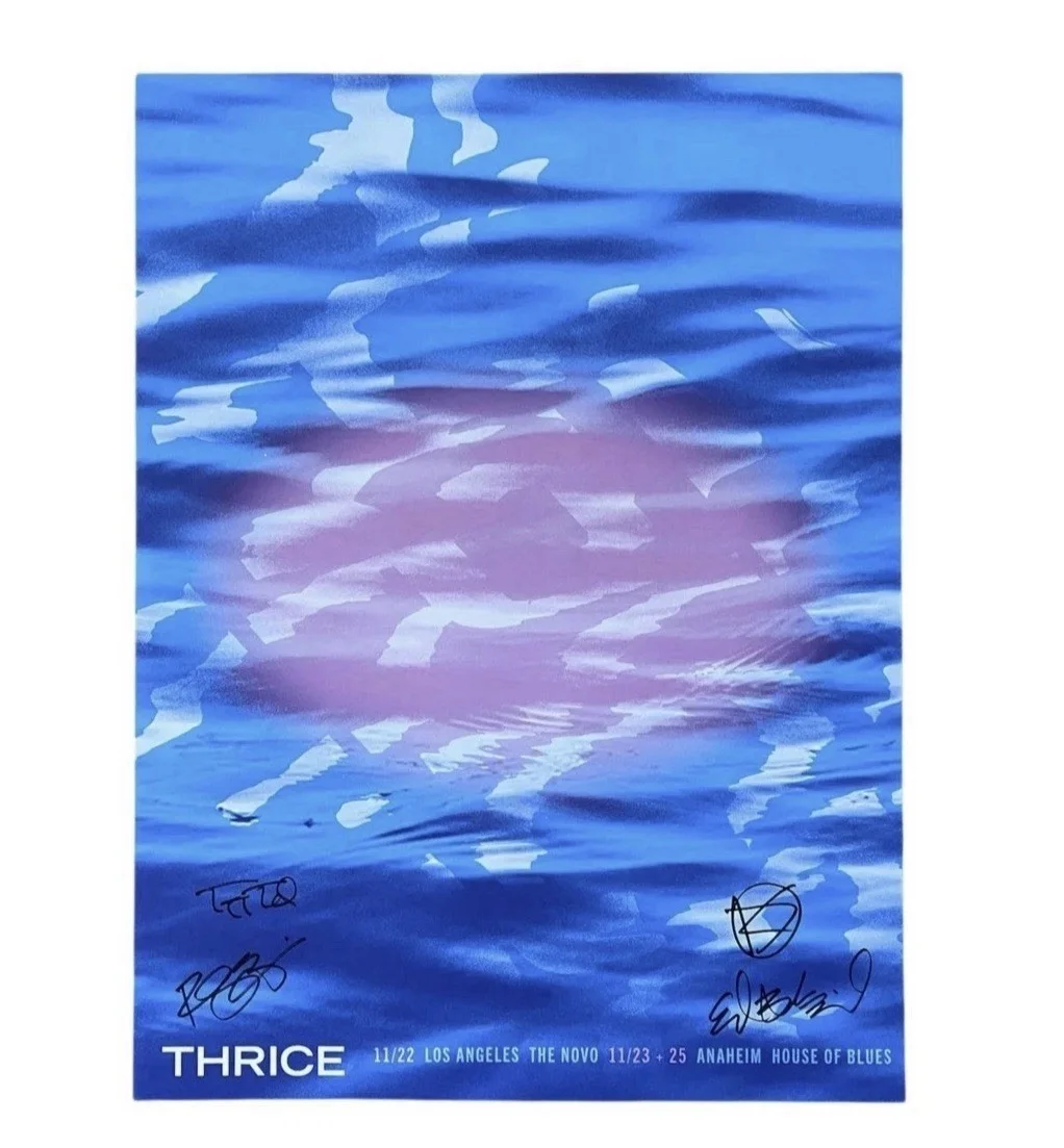 THRICE The Novo 11/22 House of Blues 11/23 11/25 Autographed Poster IN HAND HTF, изображение 2