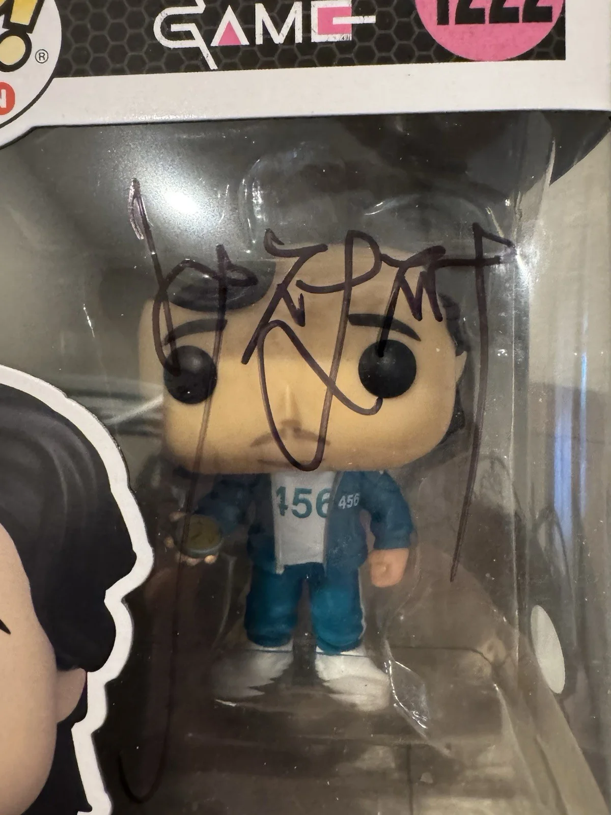 Lee Jung-Jae Squid Game Player 456 Signed Autograph Funko Pop Jsa Coa, image 2