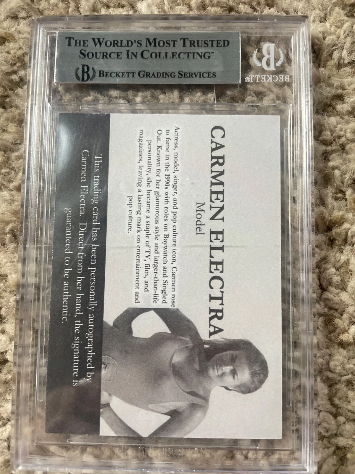 Carmen Electra — CARMEN ELECTRA BAYWATCH CARD AUTOGRAPHED SIGNED AUTO BECKETT Scratched*, изображение 2
