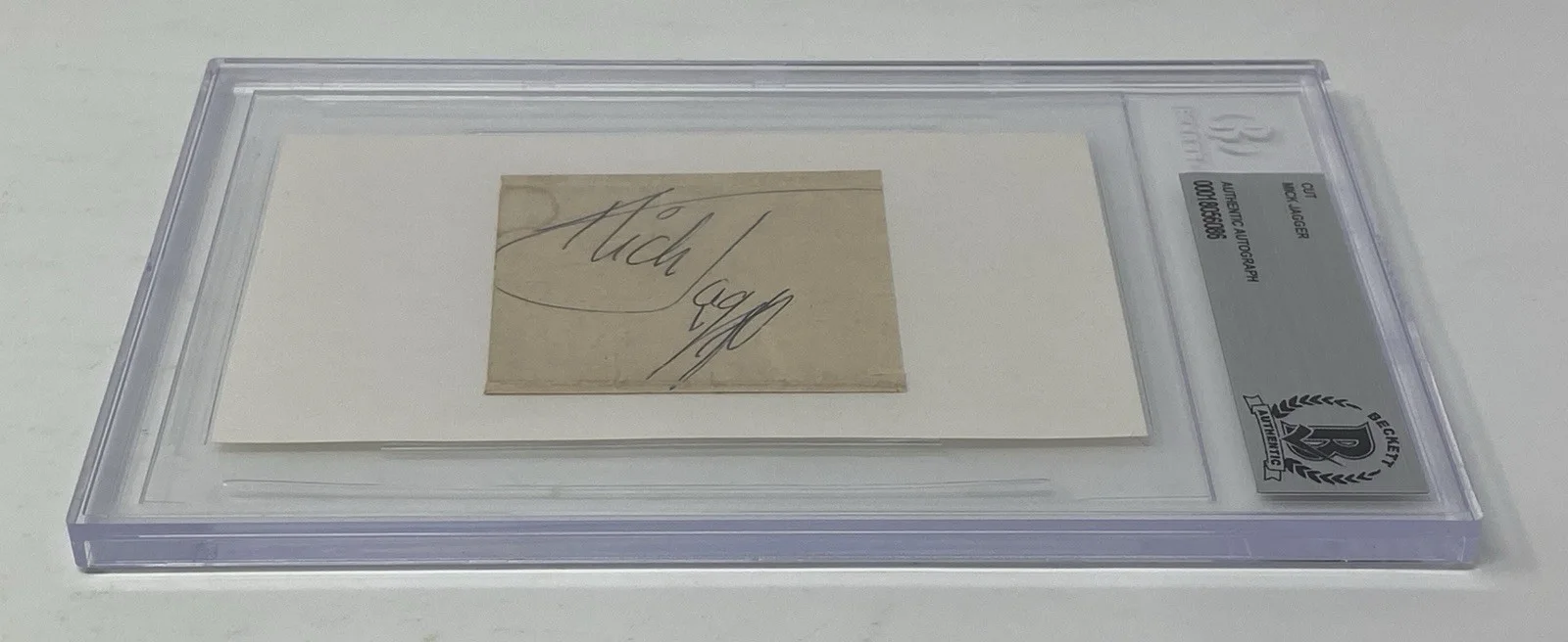 MICK JAGGER Signed Autograph Cut Rolling Stones Beckett Slab and JSA LOA COA, изображение 3