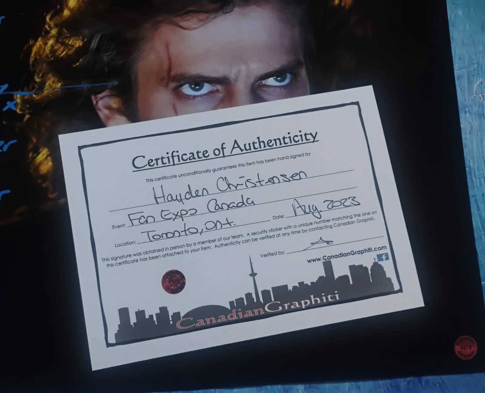 Hayden Christensen Hand Signed 11x14 Photo COA Star Wars NO US TARIFFS, image 4