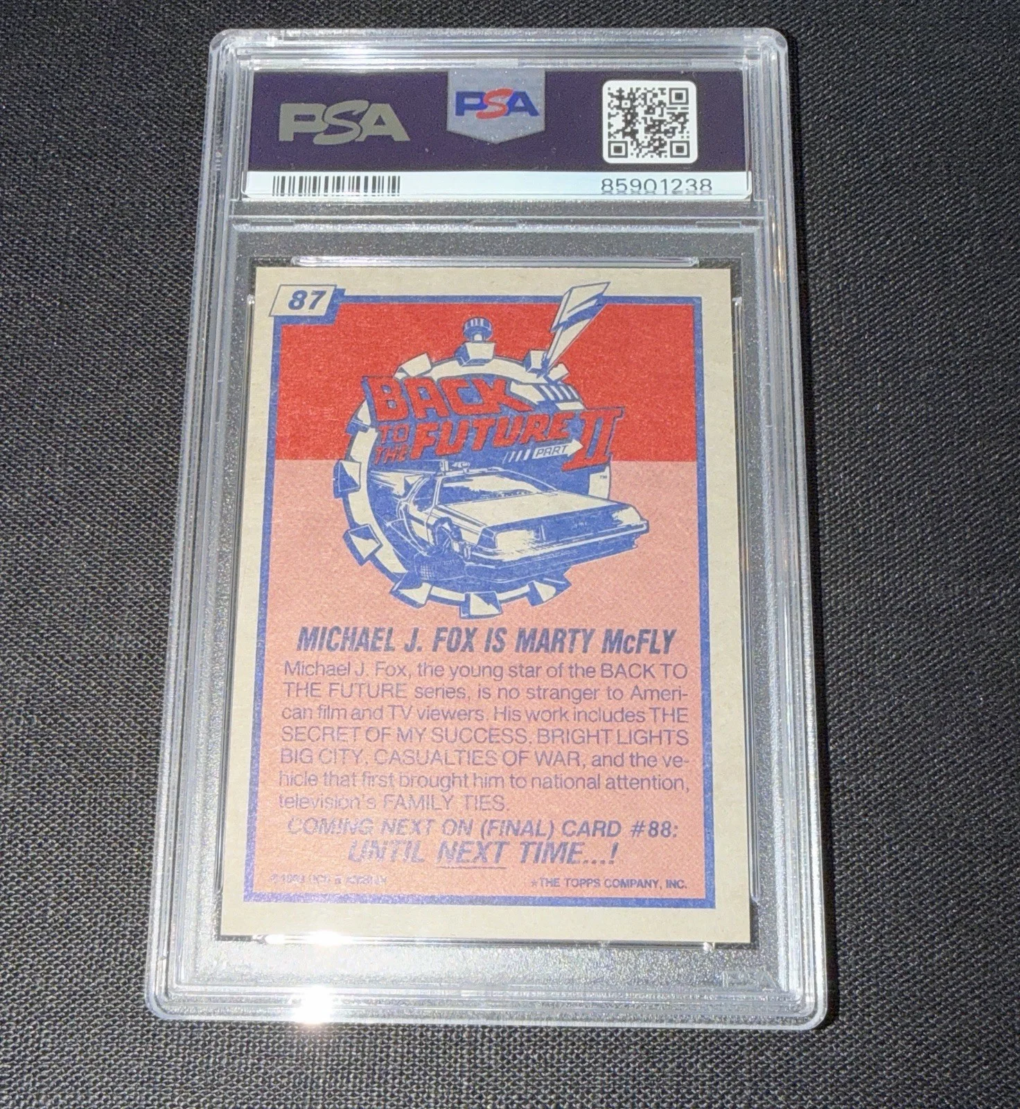 Michael J Fox — Michael J. Fox Signed 1989 Back To The Future II Card PSA Slabbed Auto Grade 10, image 2