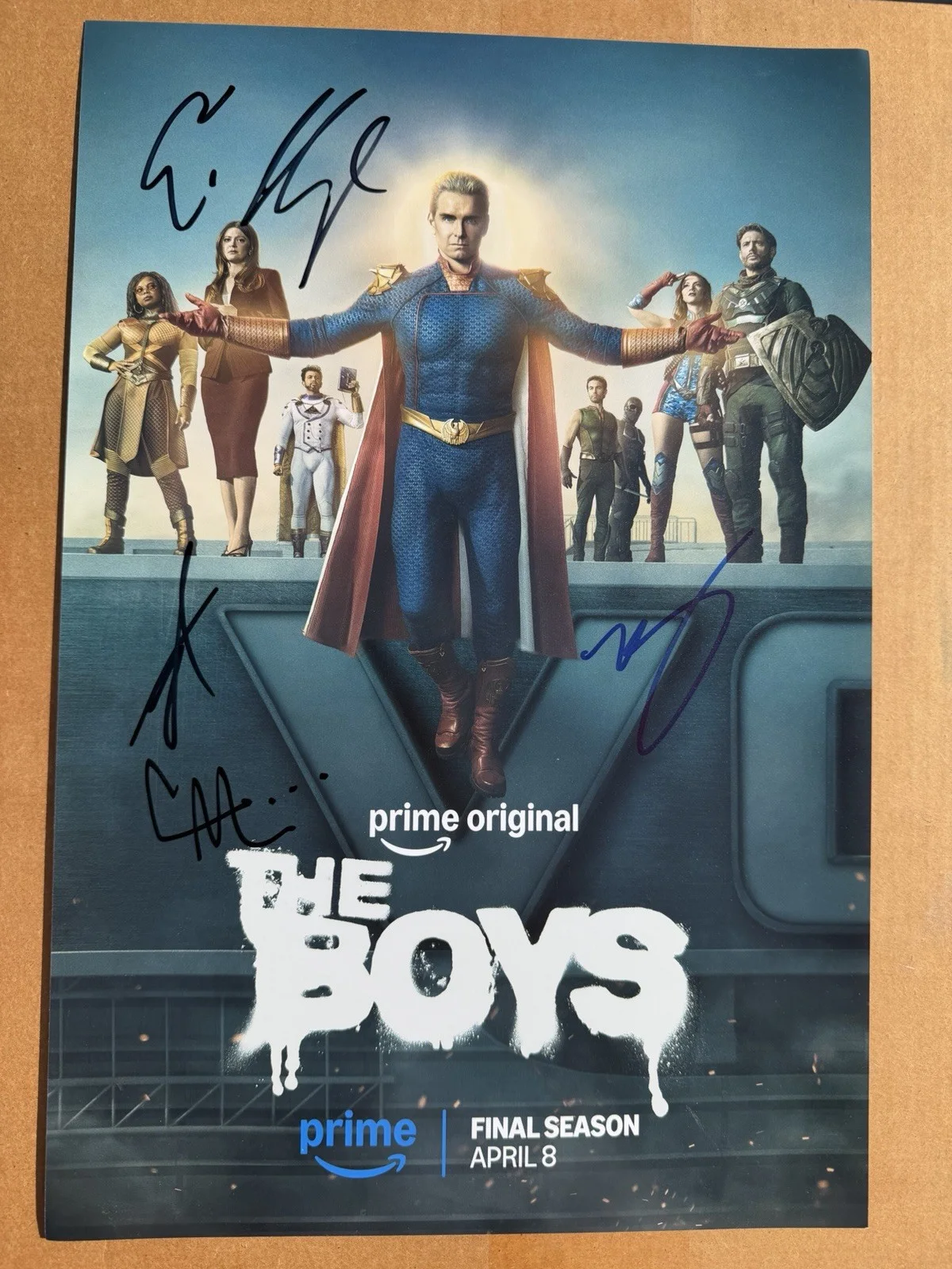 4 Signed The Boys Tomer Capone Eric Kripke Colby Minifie 12x18 Autograph PROOF, image 2