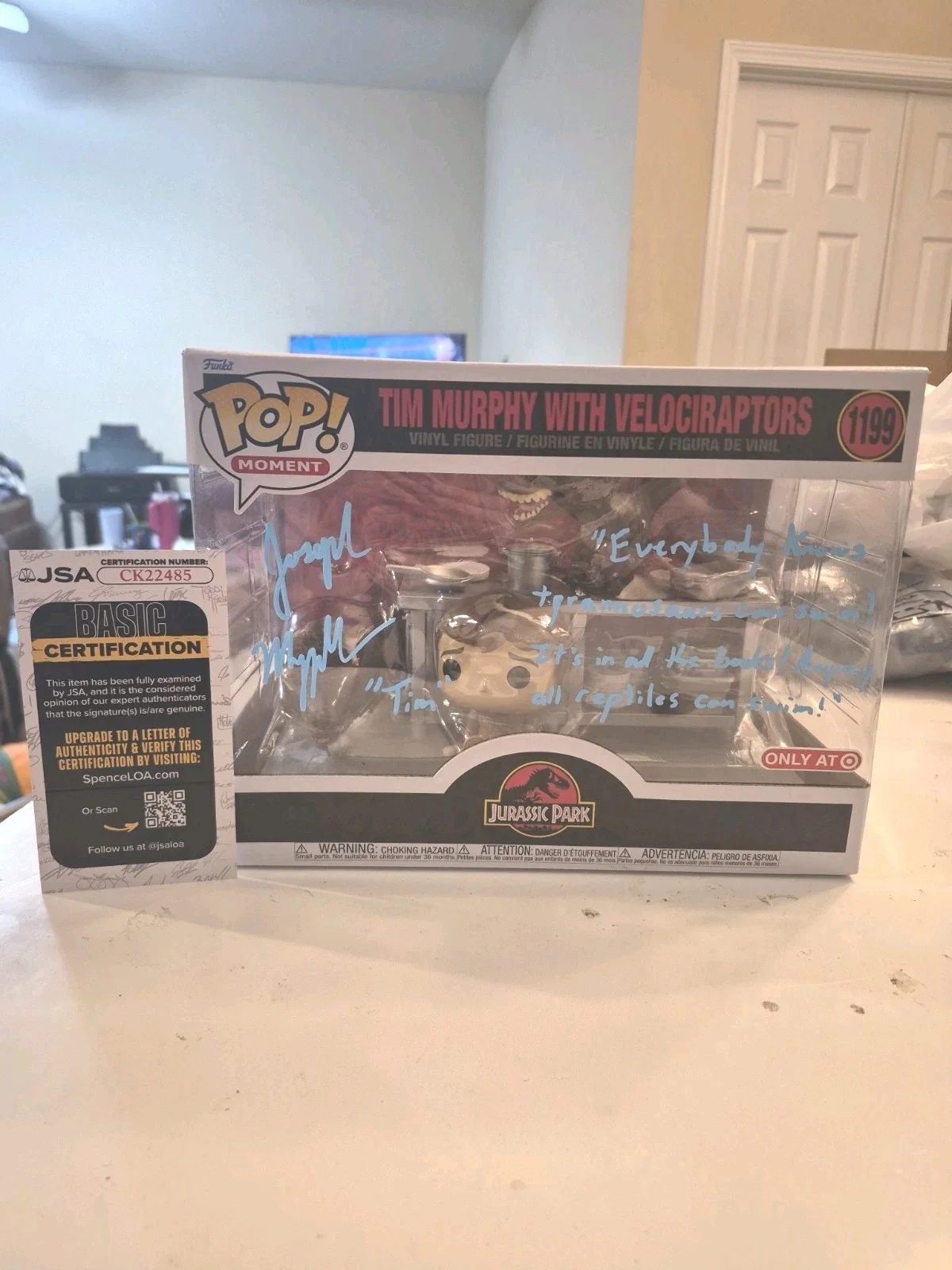 Joseph Mazzello — Joseph Mazzello Jurassic Park Movie signed Tim Murphy Funko Pop JSA CK22485