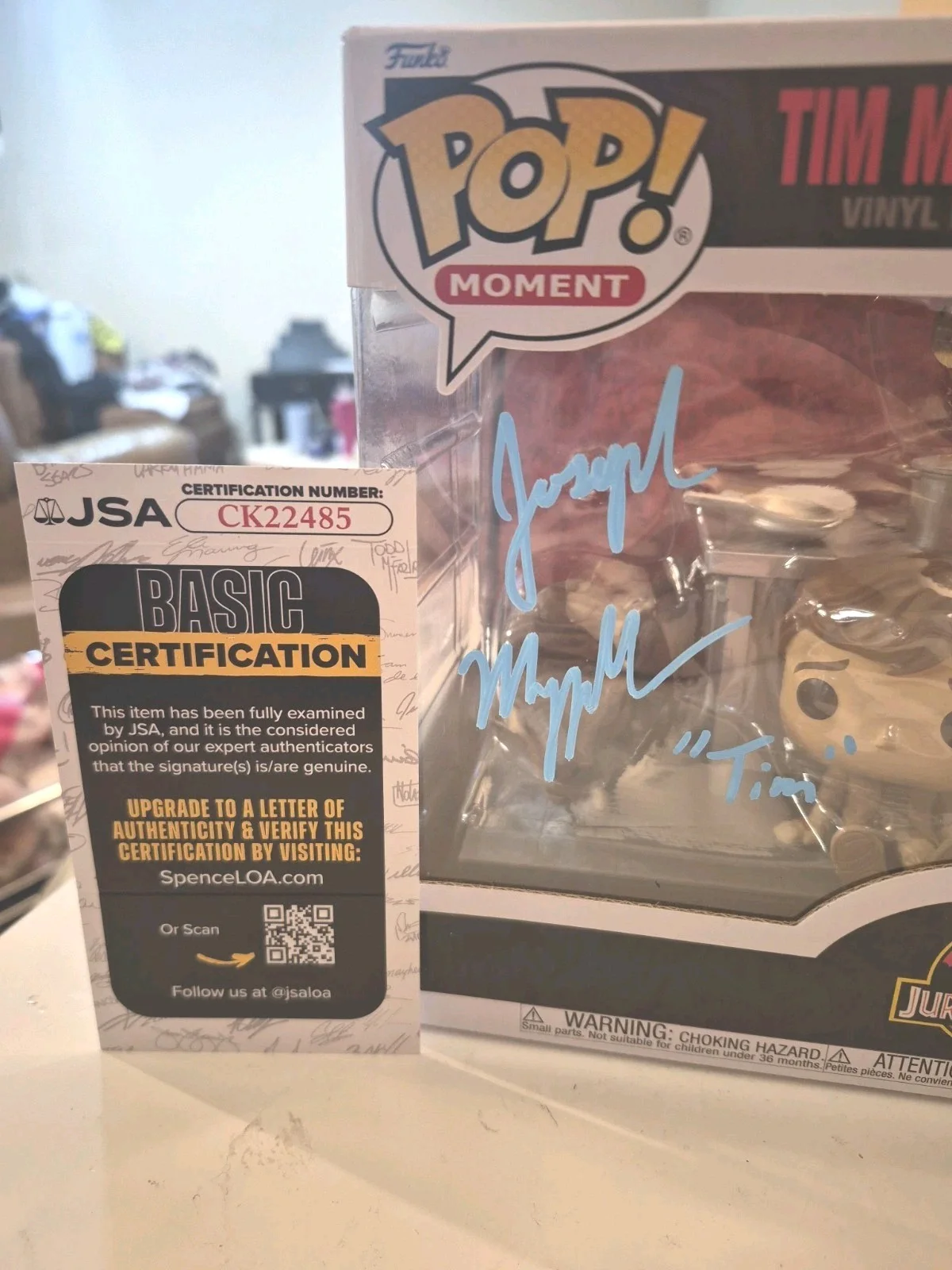 Joseph Mazzello — Joseph Mazzello Jurassic Park Movie signed Tim Murphy Funko Pop JSA CK22485, image 2