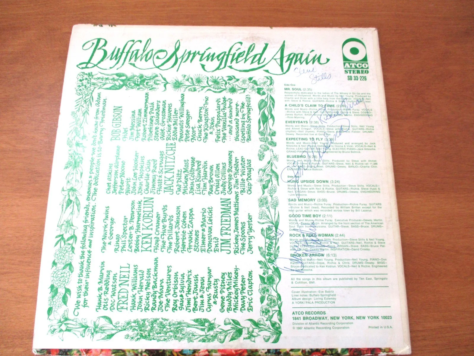 Buffalo Springfield Again Signed Stills Martin Furay Messina To John Gilliland, image 2