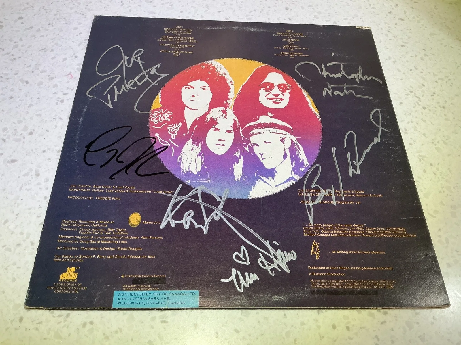 2 Ambrosia Signed autographed Album Record LP Sleeves Covers One Eighty, image 4
