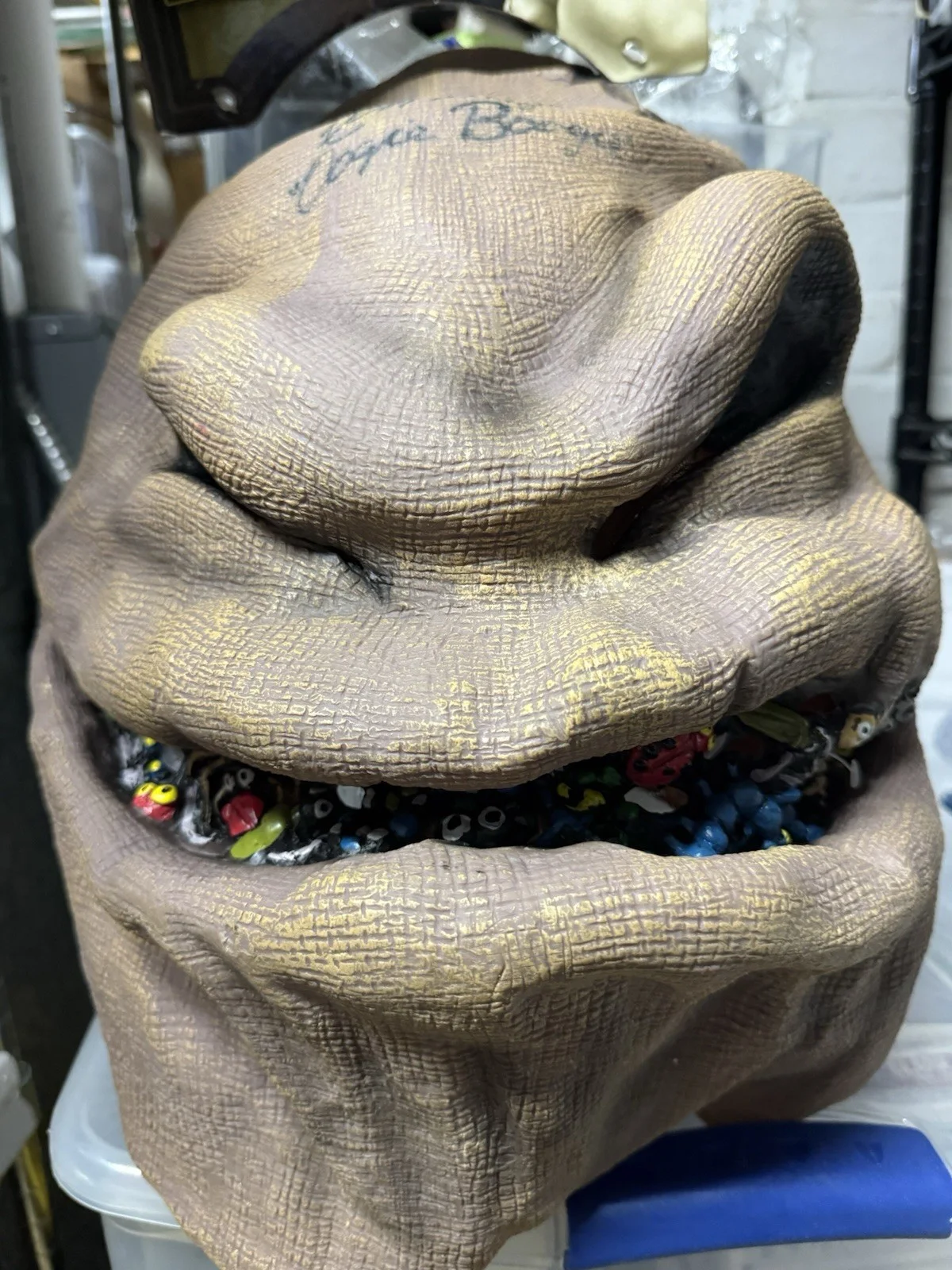 Ken Page — Ken Page Hand Signed "The Nightmare Before Christmas" Oogie Boogie Mask Beckett, image 2