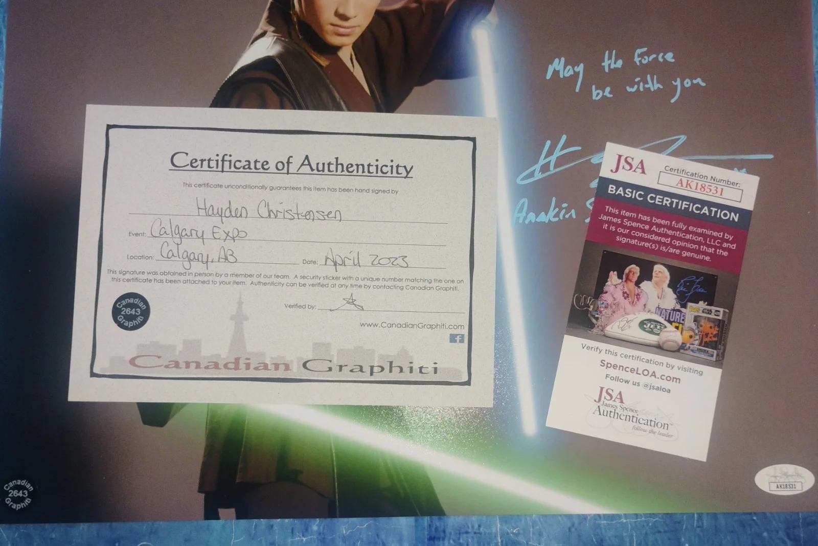 Hayden Christensen Hand Signed 11x14 Photo JSA COA Star Wars NO US TARIFFS, image 4