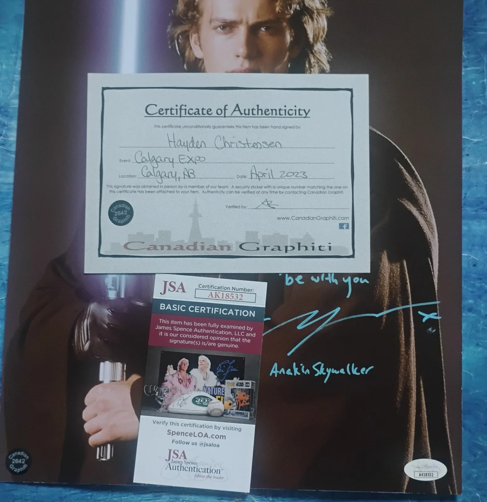 Hayden Christensen Hand Signed 11x14 Photo JSA COA Star Wars NO US TARIFFS, image 4