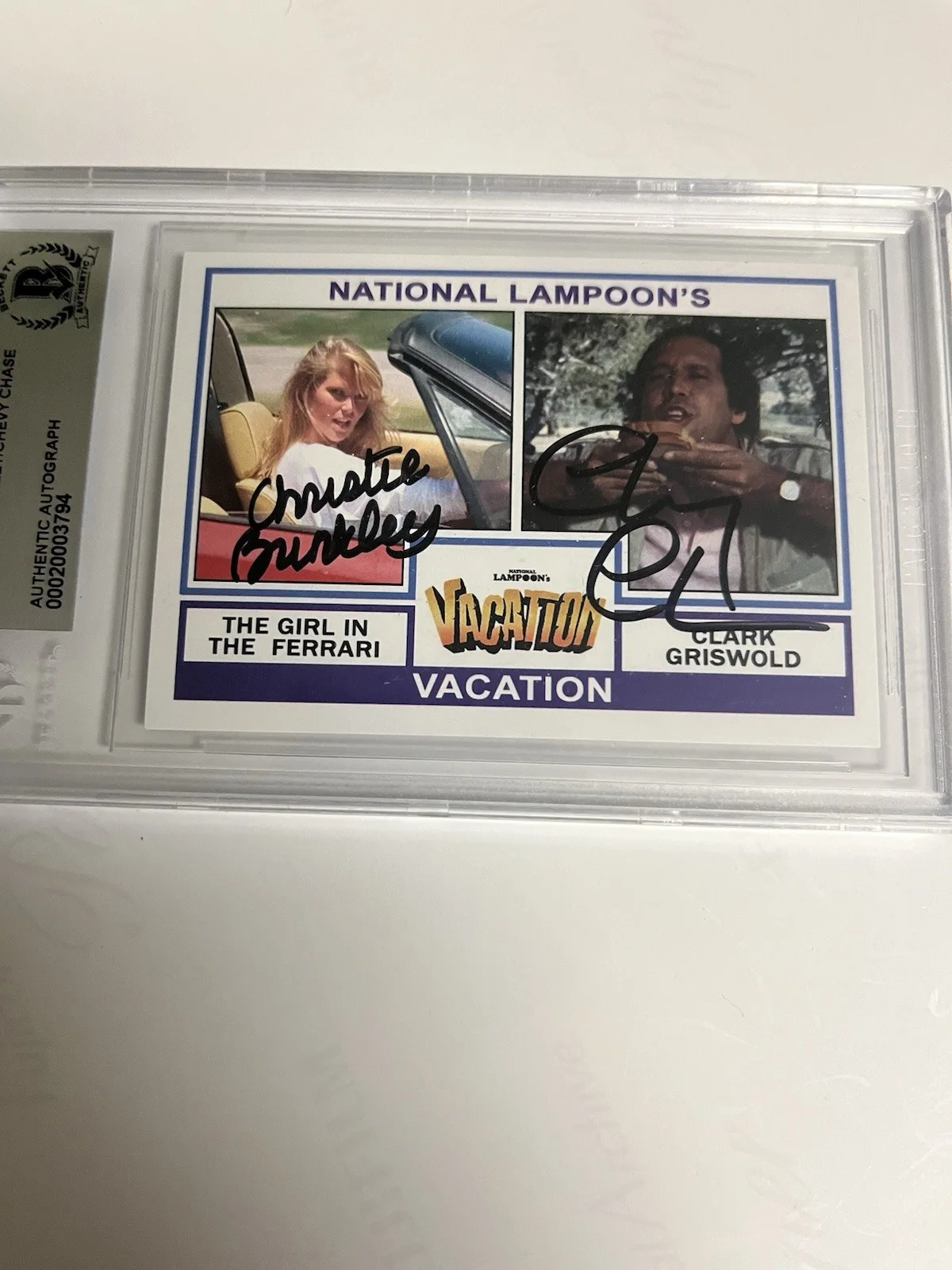 Autographed Chevy Chase Christie Brinkley Vacation Movie Card Beckett Signed, изображение 2