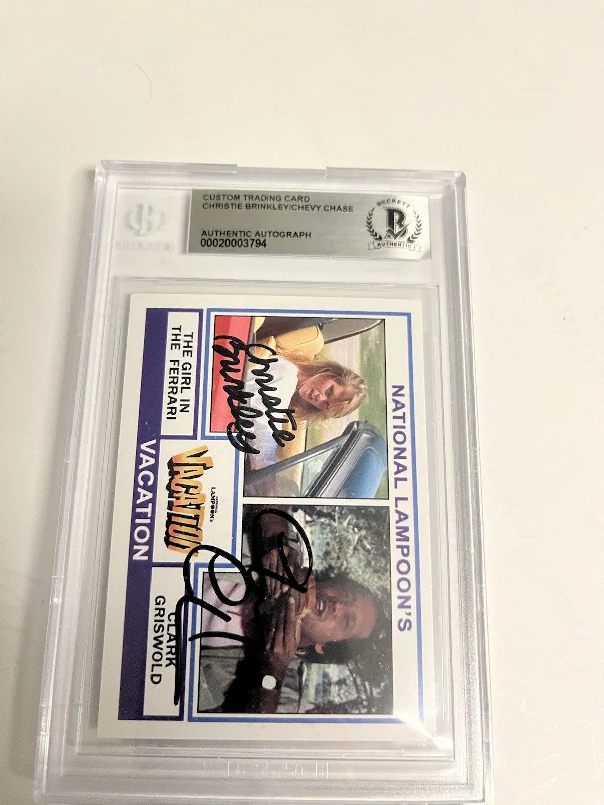 Autographed Chevy Chase Christie Brinkley Vacation Movie Card Beckett Signed, изображение 3