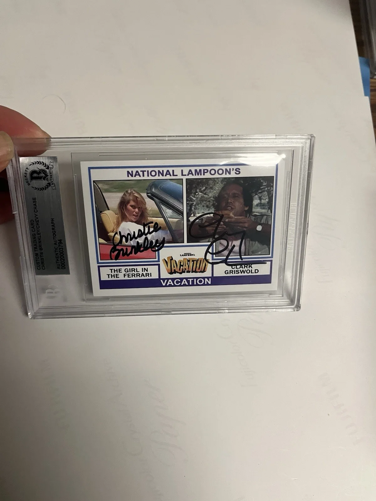 Autographed Chevy Chase Christie Brinkley Vacation Movie Card Beckett Signed, изображение 5