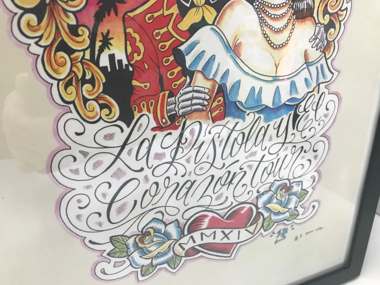 LOS LOBOS 2014 La Pistola y El Corazon Tour day of the dead theme concert poster, изображение 4