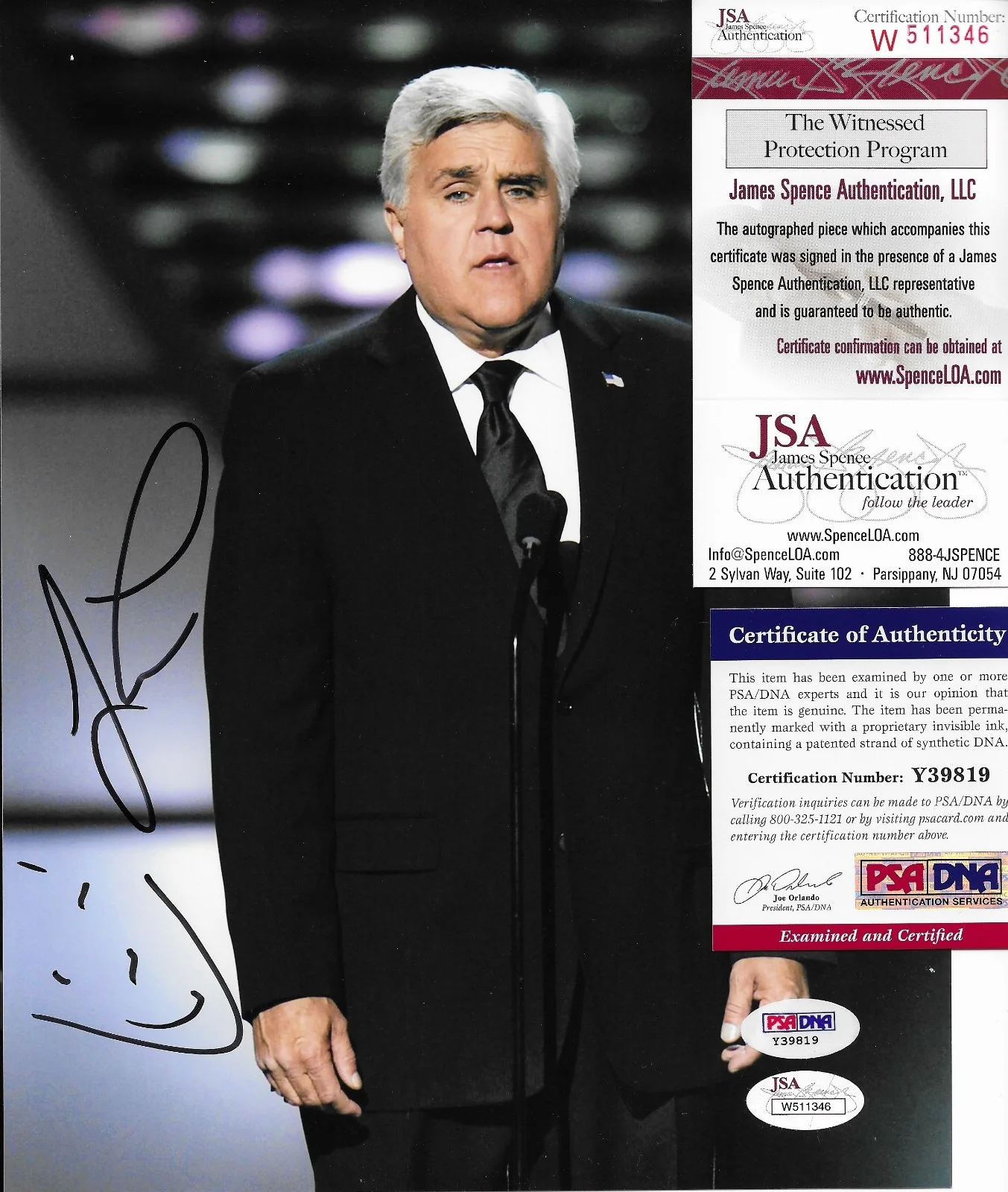 Jay Leno — Jay Leno PSA/DNA COA Signed 8x10 Photo Autographed The Tonight Show JSA COA, image 2
