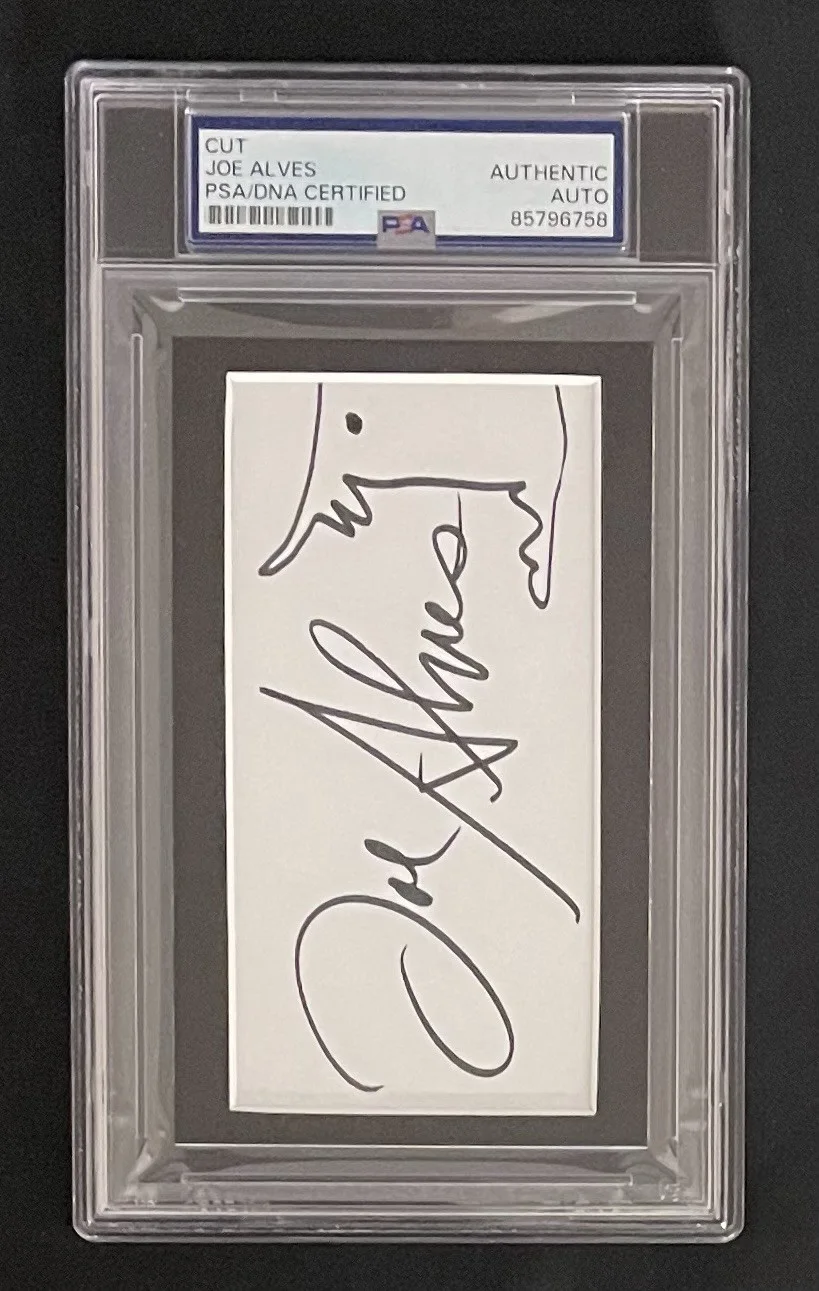 Joe Alves — Joe Alves PSA/DNA Signed Cut Signature Sketch 3x5 Autographed Slabbed Jaws, image 2