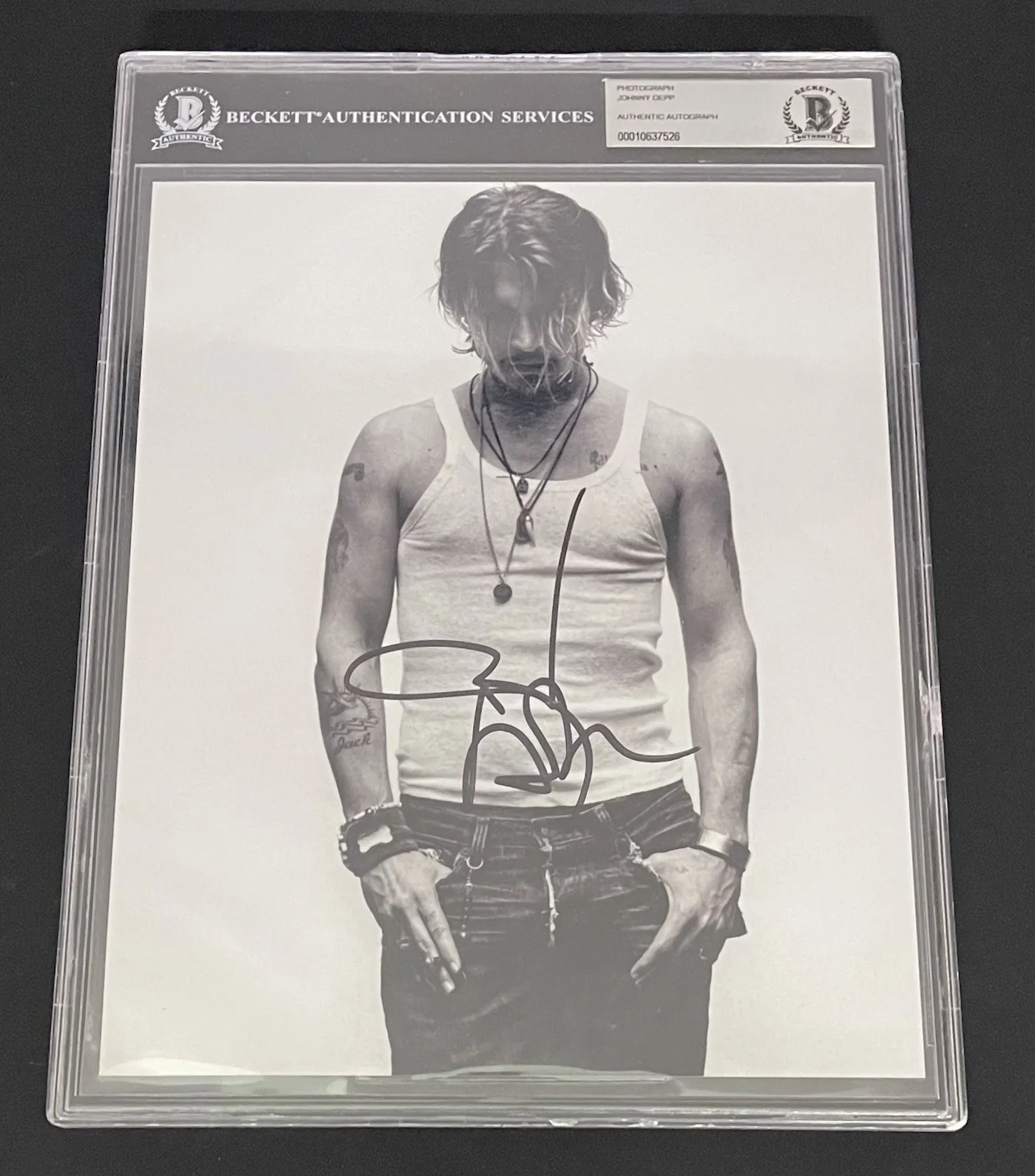 Johnny Depp — Johnny Depp Signed 8x10 Photo Autographed BAS Slabbed 21 Jump Street, image 2
