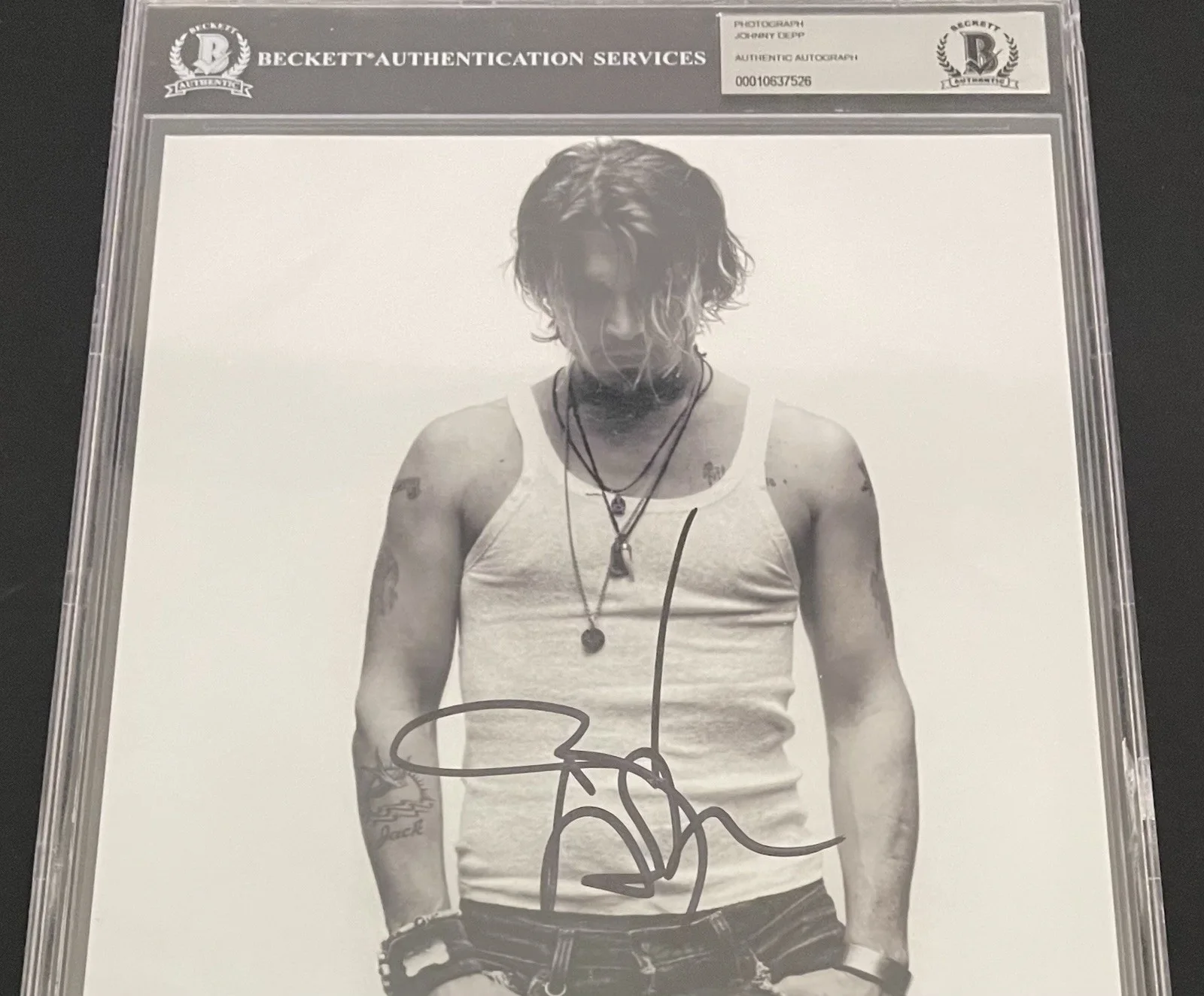 Johnny Depp — Johnny Depp Signed 8x10 Photo Autographed BAS Slabbed 21 Jump Street, image 3